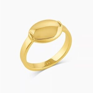Gorjana New Size 6 Lou Tag Ring 18k Gold Plated Brass